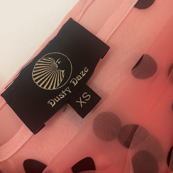 Twee Pink Frilly Dress with Large Bow - Dusty Daze - Picture 4 of 4